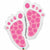 Burton and Burton BALLOONS D002 35" Pink Baby Feet Jumbo Foil