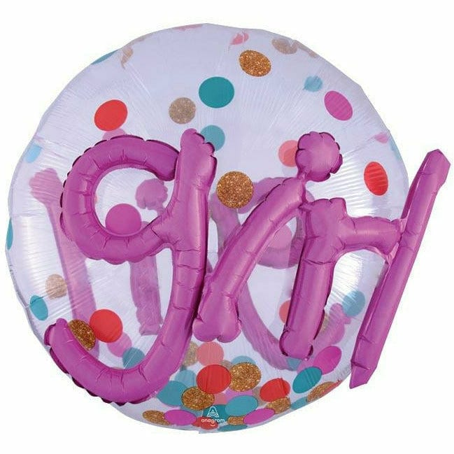 Burton and Burton BALLOONS D002 36&quot; It&#39;s A Girl Confetti Foil