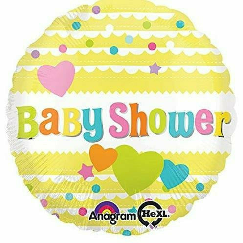 Burton and Burton BALLOONS D002 Baby Shower Yellow Hearts 17&quot; Mylar Balloon