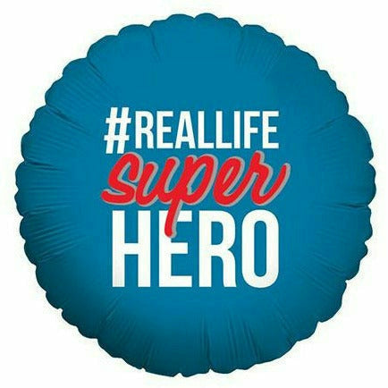 Burton and Burton BALLOONS D006 - Reallife Super Hero Blue 17&quot; Mylar Balloon