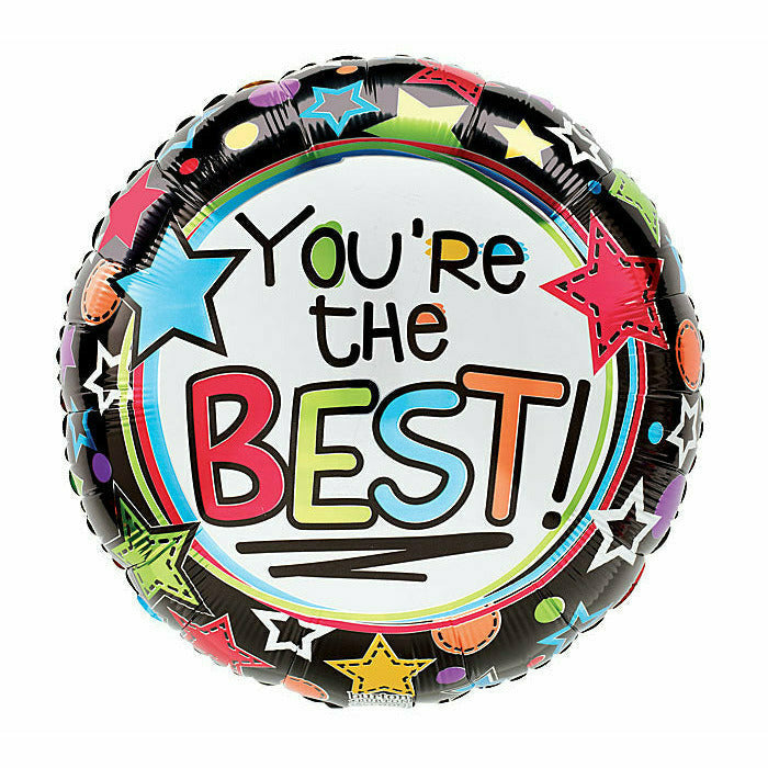 Burton and Burton BALLOONS D010 18" You're The Best! Stars Balloon