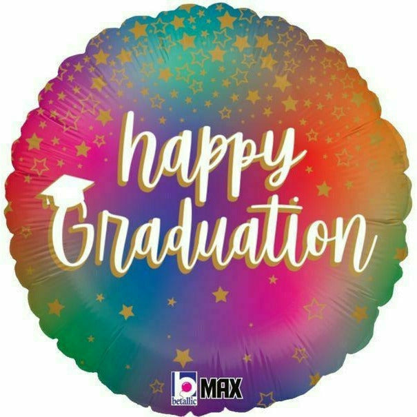 Burton and Burton BALLOONS E017 18" Colorful Grad Mylar