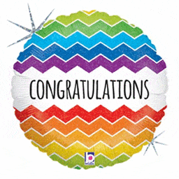 Burton and Burton BALLOONS E019 18&quot; Chevron Congrats Graduation Mylar