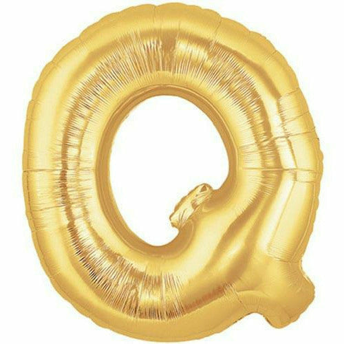 Burton and Burton BALLOONS F002 Gold Letter Q Jumbo 40&quot; Mylar Balloon