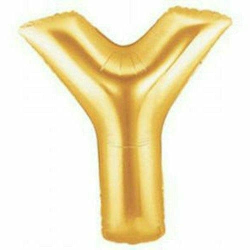 Burton and Burton BALLOONS F002 Gold Letter Y Jumbo 40&quot; Mylar Balloons