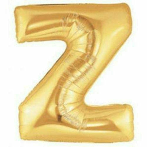 Burton and Burton BALLOONS F002 Gold Letter Z Jumbo 40&quot; Mylar Balloon