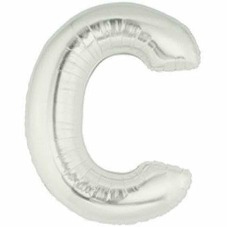 Burton and Burton BALLOONS F004 Silver Letter C Jumbo 40" Mylar Balloon