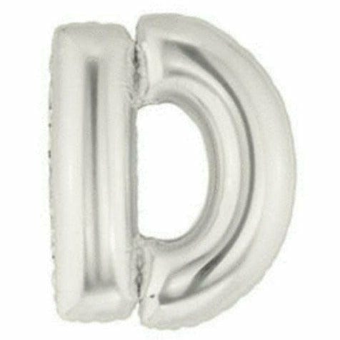 Burton and Burton BALLOONS F004 Silver Letter D Jumbo 40&quot; Mylar Balloon