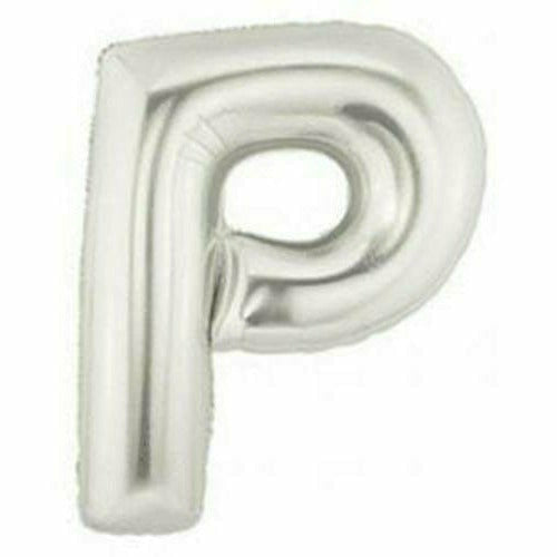 Burton and Burton BALLOONS F004 Silver Letter P Jumbo 40" Mylar Balloon