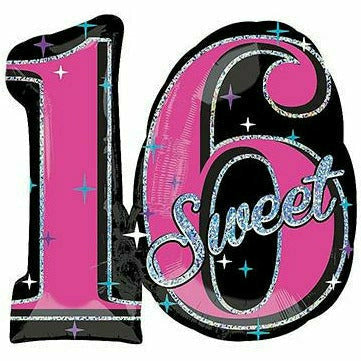 Burton and Burton BALLOONS F006 Sweet 16 Jumbo 28" Mylar Balloon