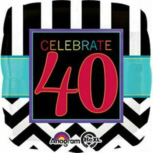 Burton and Burton BALLOONS F006Celebrate 40 Birthday 17" Mylar Balloon