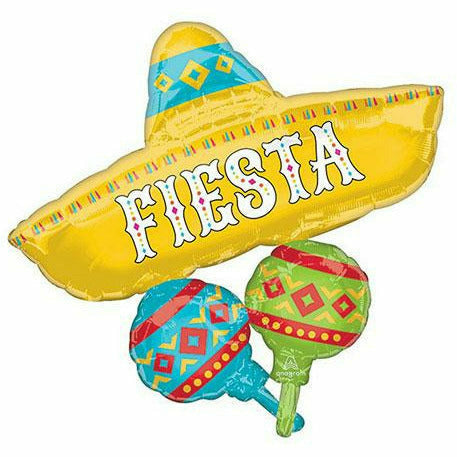 Burton and Burton BALLOONS Fiesta Cluster Jumbo 32&quot; Mylar Balloon