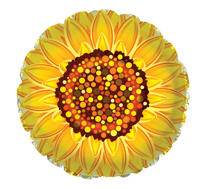 Burton and Burton BALLOONS G008 17" GRAPHIC SUNFLOWER BALLOON