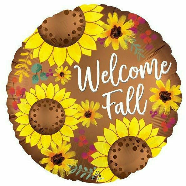 Burton and Burton Balloons G008 18" WELCOME FALL SUNFLOWER BALLOON