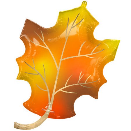 Burton and Burton BALLOONS G008 34" Fall Leaf Supershape Foil Balloon