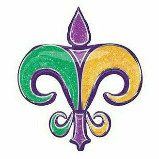 Burton and Burton BALLOONS G010 Mardi Gras Fleur De Lis Jumbo 38" Mylar Balloon