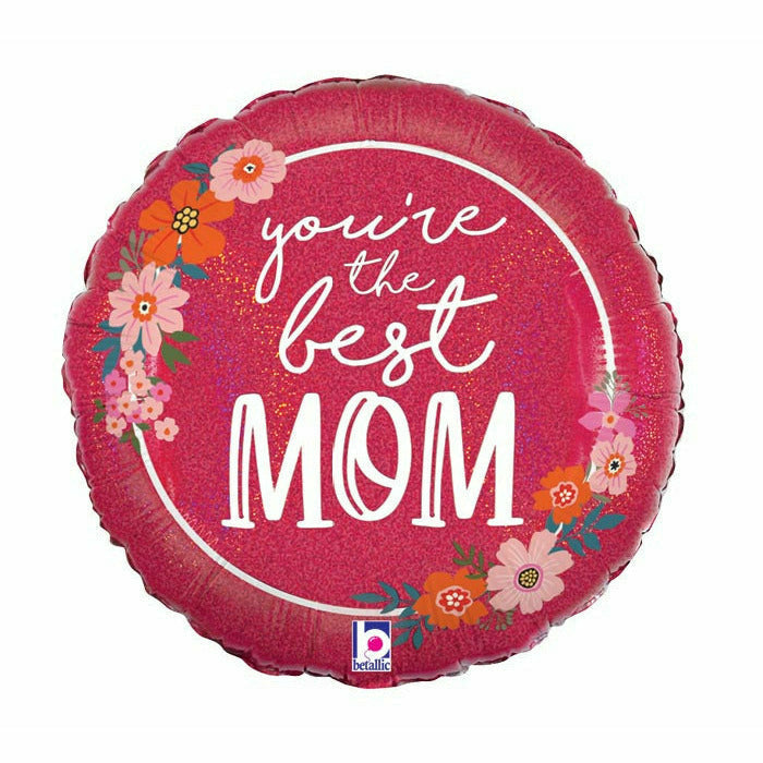 Burton and Burton BALLOONS G011 18&quot; FLORAL BEST MOM