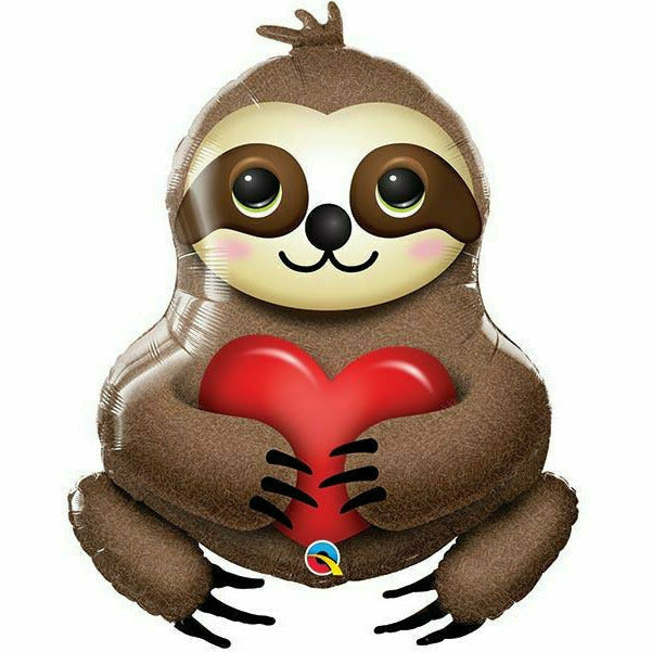 Burton and Burton BALLOONS J05 LUV 39&#39;&#39; ADORABLE SLOTH HOLDING A HEART