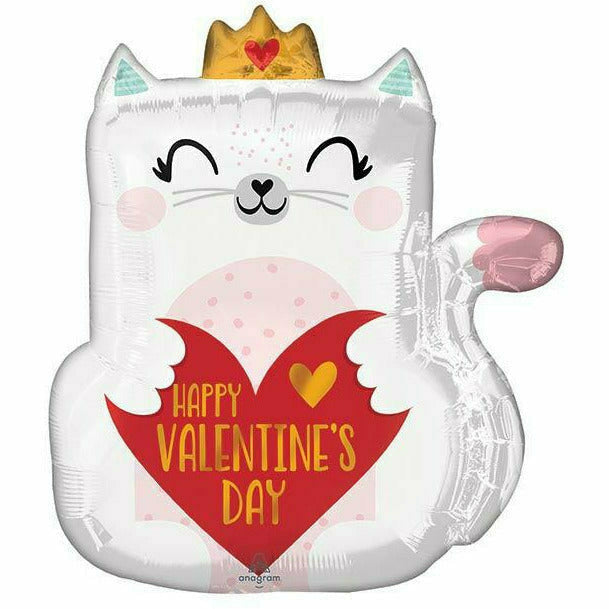 Burton and Burton BALLOONS J12 18&quot; PURRFECT VALENTINE KITTY JR SHAPE