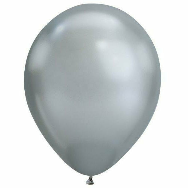 Burton and Burton BALLOONS Silver Chrome Chrome Latex Balloon 100ct, 11"