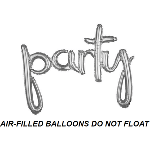 Burton and Burton BALLOONS Silver Party Air-Filled 39" Mylar Balloon