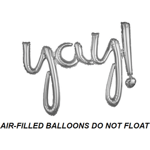 Burton and Burton BALLOONS Silver Yay Air-Filled 39" Mylar Balloon