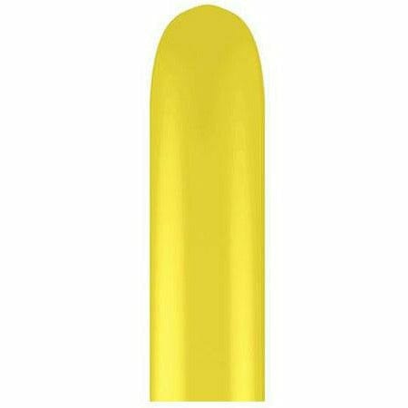 Burton and Burton BALLOONS Yellow 260Q 2" x 60" Latex Balloons