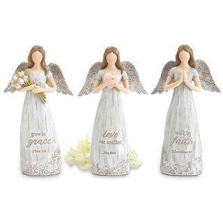 RELIGIOUS MESSAGE ANGEL FIGURINE - Walk By Faith