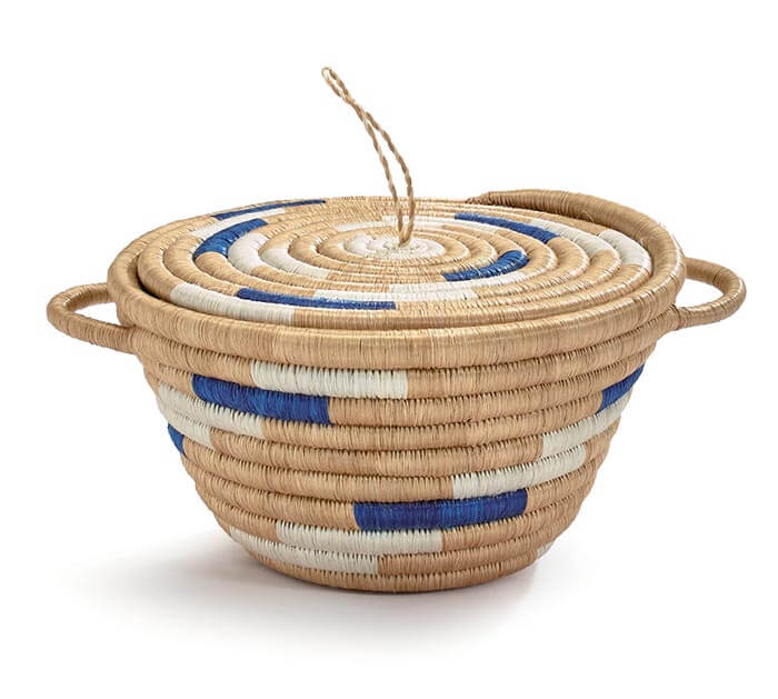 Burton and Burton BOUTIQUE RWANDA WEAVING HOPE 7&quot; BASKET WITH LID