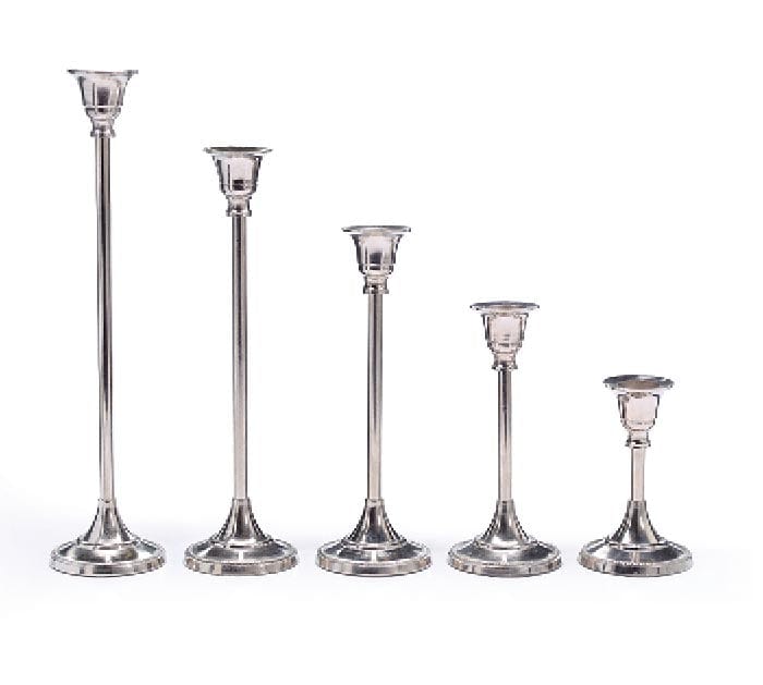 Burton and Burton BOUTIQUE Small NICKEL PLATED CANDLE HOLDERS