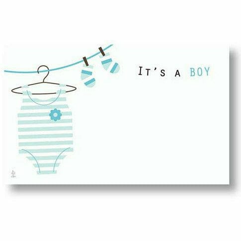 Burton and Burton GIFT WRAP Baby Blue Onesie It's a Boy Card