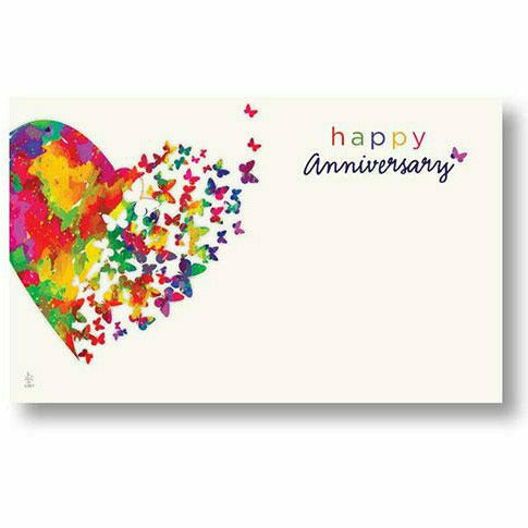 Burton and Burton GIFT WRAP Happy Anniversary Hearts Aflutter Card