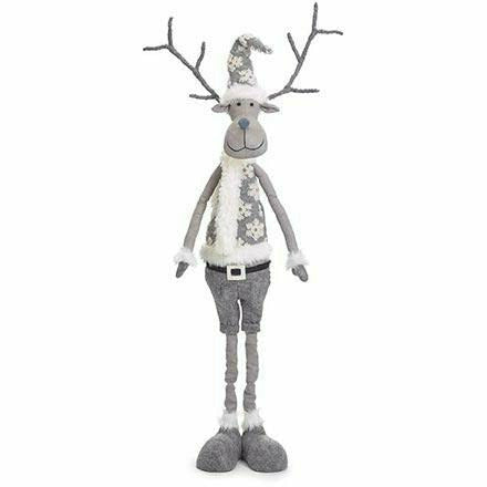 Burton and Burton HOLIDAY: CHRISTMAS 46&quot; GRAY REINDEER WITH EXPANDABLE LEGS