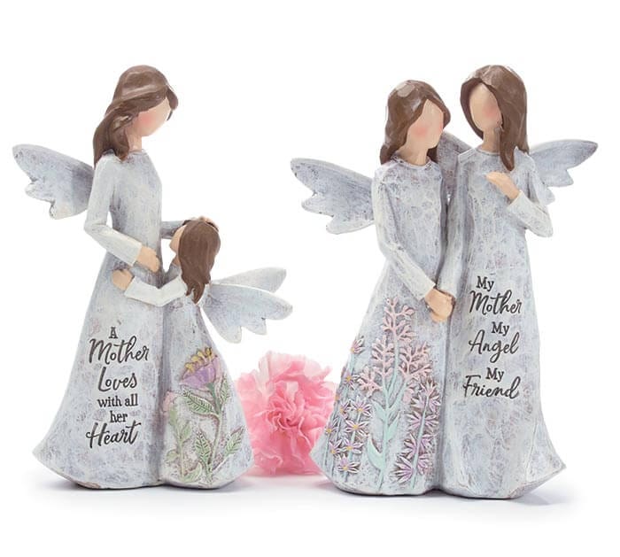 Burton and Burton HOLIDAY: CHRISTMAS A Mother Loves With All Her Heart MOTHER MESSAGE ANGEL FIGURINE