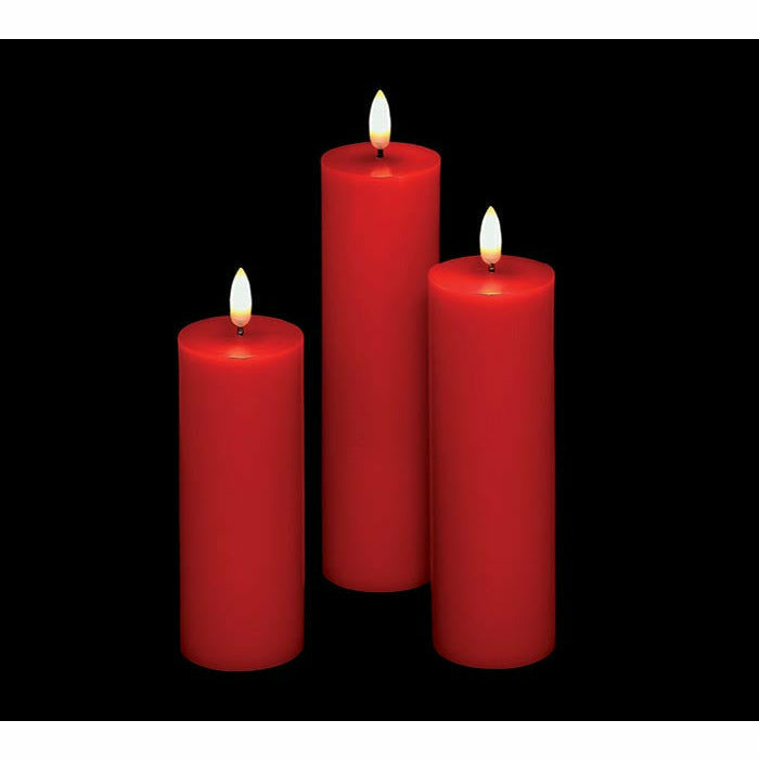 Burton and Burton HOLIDAY: CHRISTMAS CANDLE PATRIA SET RED PILLAR