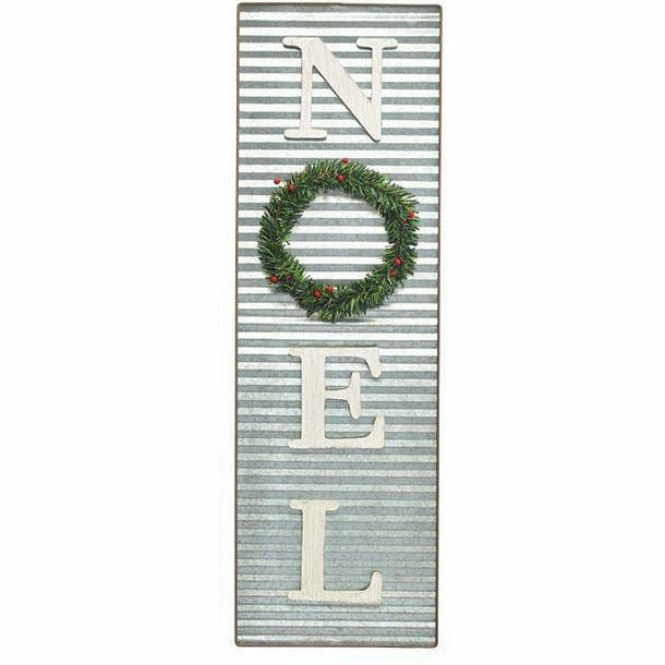 Burton and Burton HOLIDAY: CHRISTMAS NOEL PORCH SIGN WITH WREATH