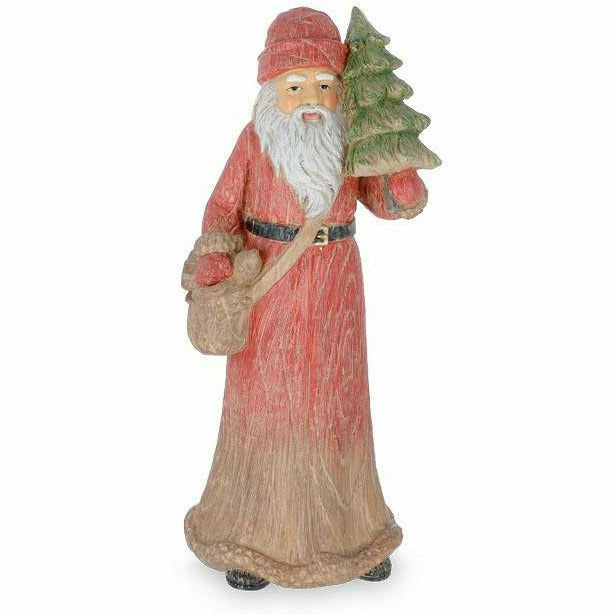 Burton and Burton HOLIDAY: CHRISTMAS SANTA HOLDING TREE AND TOY BAG FIGURINE