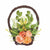 Burton and Burton HOLIDAY: EASTER Peach and Mauve Flowers in Vine Basket