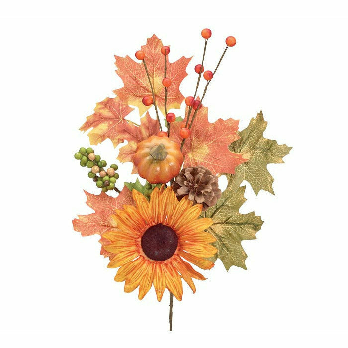 Burton and Burton HOLIDAY: FALL Fall Leaves With Sunflower and Pumpkin
