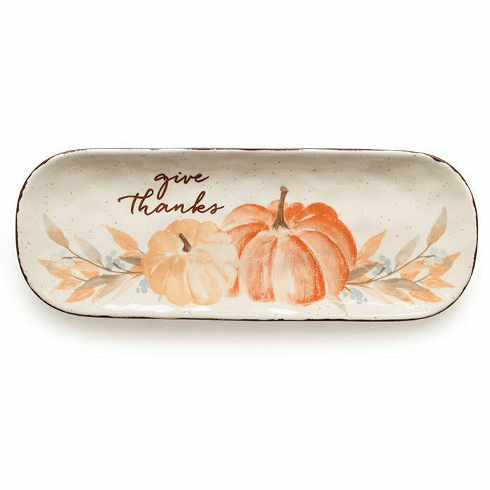 Burton and Burton HOLIDAY: FALL GIVE THANKS PUMPKINS PLATTER