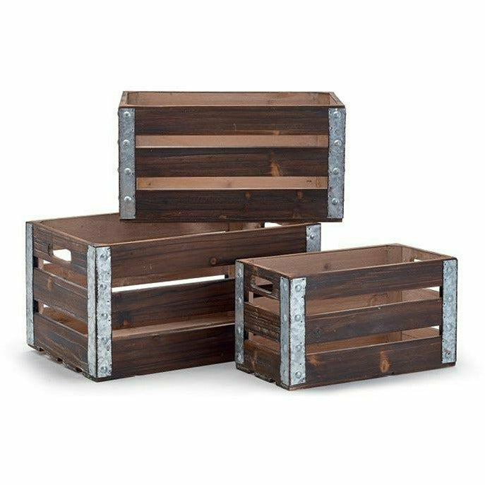 Nested Dark Stain Crate