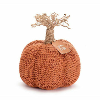 Orange Knit Pumpkin With Tassel and Tag