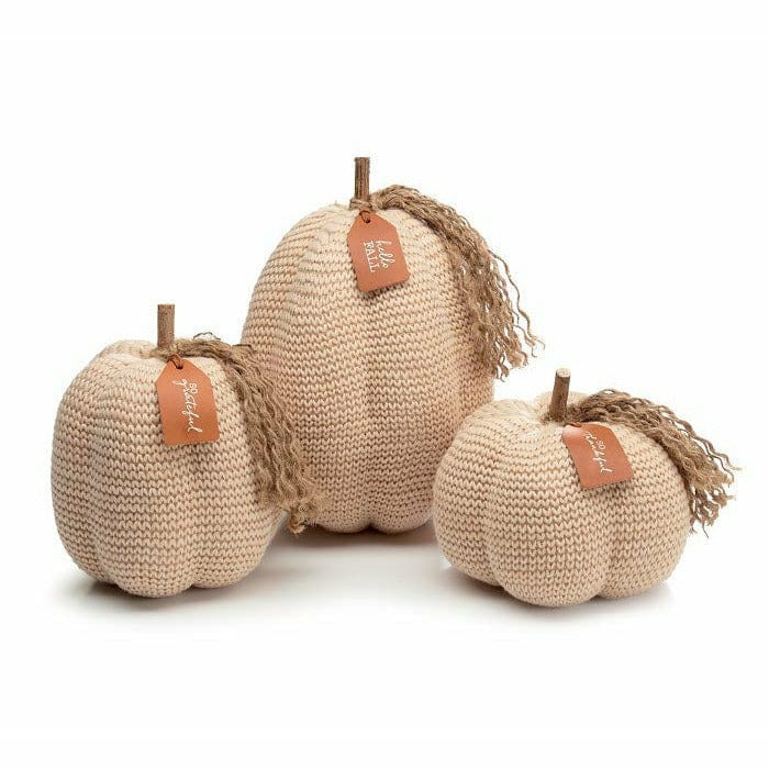Burton and Burton HOLIDAY: FALL Small Tan Knit Pumpkin With Tassel and Tag