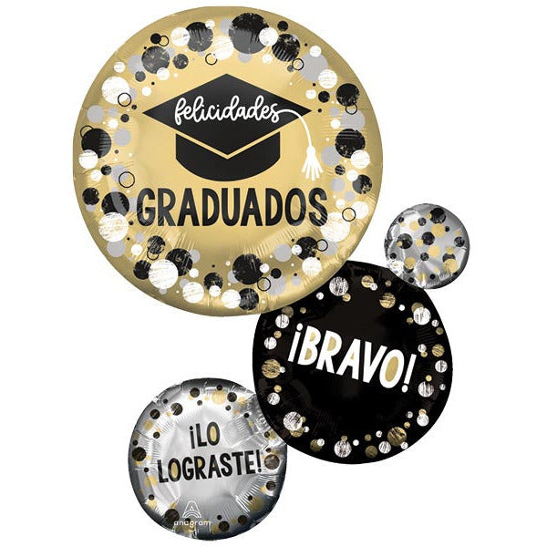 Burton and Burton HOLIDAY: GRADUATION 28&quot; FELICIDADES GRADUADOS CIRCLES FOIL BALLOON