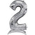 Burton and Burton HOLIDAY: GRADUATION 52" Shaped Number "2" Silver Stand Up Balloon