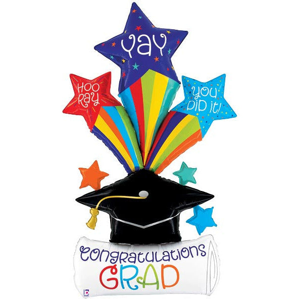 Burton and Burton HOLIDAY: GRADUATION 67&quot; SPECIAL DELIVERY GRAD STARS FOIL BALLOON