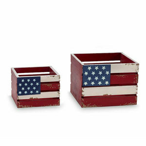 Burton and Burton HOLIDAY: PATRIOTIC L Patriotic Nested Wood Crate