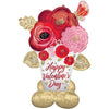 Burton and Burton HOLIDAY: VALENTINES Happy Valentines Day Airloonz Painted Flowers Bouquet Balloon