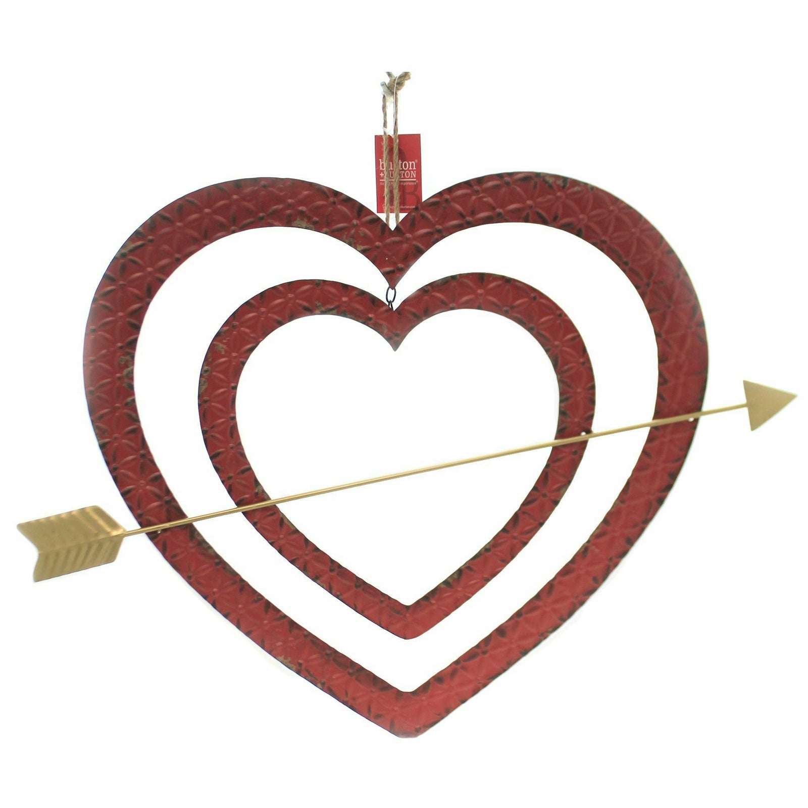 Burton and Burton HOLIDAY: VALENTINES RED HEART WALL HANGING