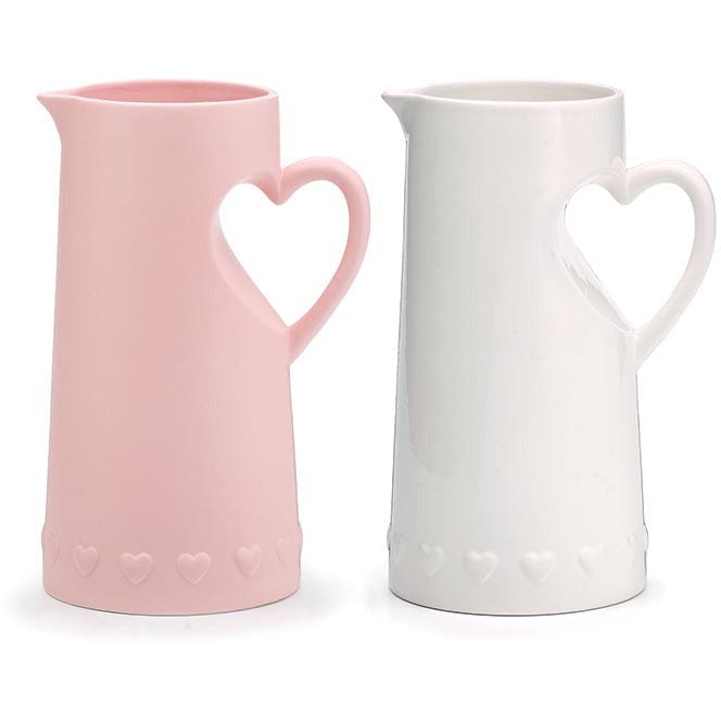 Burton and Burton Pink Valentines Heart Handled Pitcher